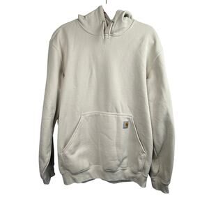 Carhartt Loose Fit Hoodie M Cream K288 Logo Sleeve Men’s Workwear